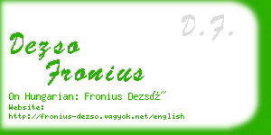 dezso fronius business card